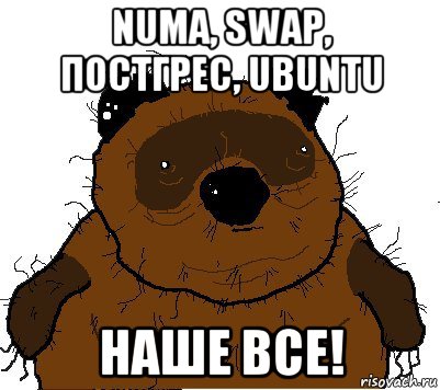 numa, swap, постгрес, ubuntu наше все!, Мем  Винни збс