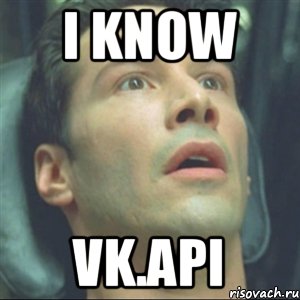 i know VK.API, Мем вк апи
