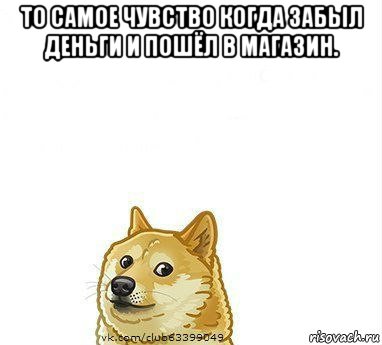 то самое чувство когда забыл деньги и пошёл в магазин. 
