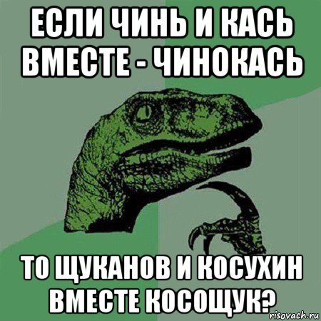 если чинь и кась вместе - чинокась то щуканов и косухин вместе косощук?, Мем Филосораптор