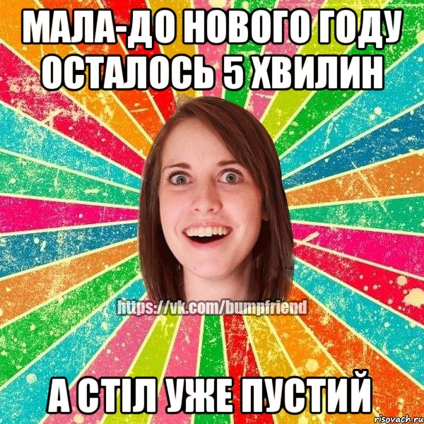 МАЛА-до нового году осталось 5 хвилин а стіл уже пустий