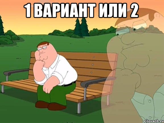 1 вариант или 2 , Мем Задумчивый Гриффин