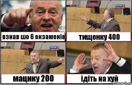 взнав шо 6 екзаменів тищенку 400 мацику 200 ідіть на хуй, Комикс жиреновский