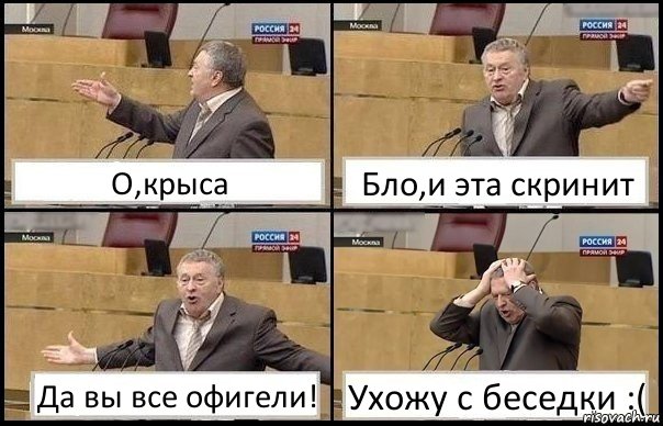 О,крыса Бло,и эта скринит Да вы все офигели! Ухожу с беседки :(, Комикс Жирик в шоке хватается за голову