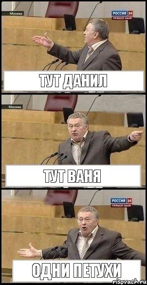 Тут Данил Тут Ваня Одни петухи, Комикс Жириновский разводит руками 3