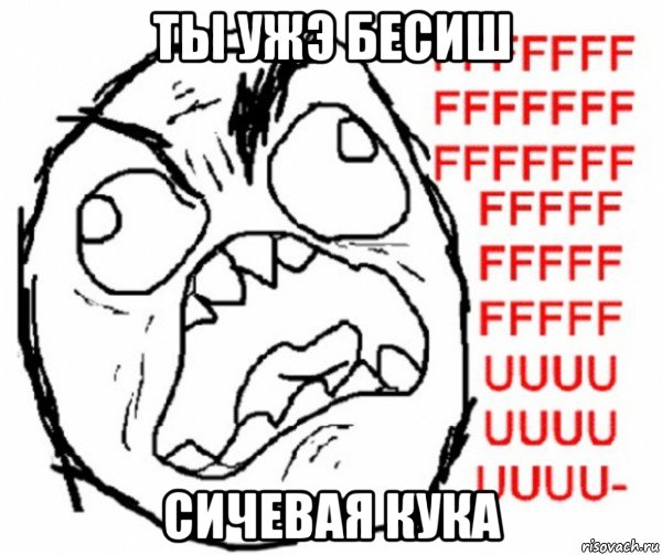 ты ужэ бесиш сичевая кука, Мем злость