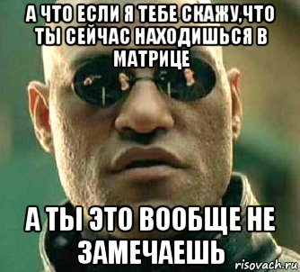 а что если я тебе скажу,что ты сейчас находишься в матрице а ты это вообще не замечаешь, Мем  а что если я скажу тебе