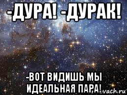 -дура! -дурак! -вот видишь мы идеальная пара!, Мем  афигенно