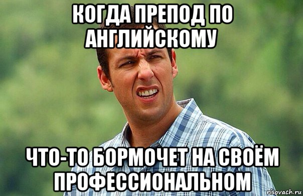 когда препод по английскому что-то бормочет на своём профессиональном, Мем Апрр
