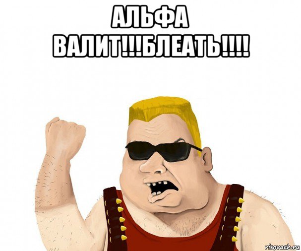 альфа валит!!!блеать!!!! , Мем Боевой мужик блеать