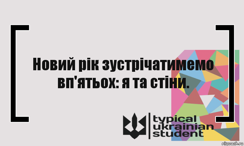 Новий рік зустрічатимемо вп'ятьох: я та стіни., Комикс цитата