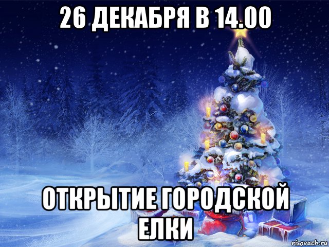 26 декабря в 14.00 открытие городской елки