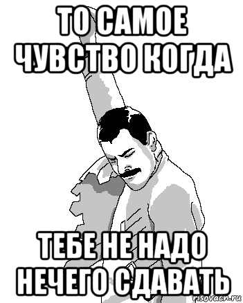 то самое чувство когда тебе не надо нечего сдавать, Мем   Фрэдди Меркьюри (успех)