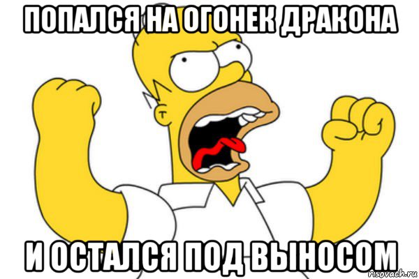 попался на огонек дракона и остался под выносом, Мем Разъяренный Гомер