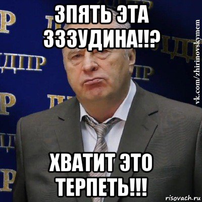 зпять эта зззудина!!? хватит это терпеть!!!, Мем Хватит это терпеть (Жириновский)