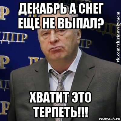 декабрь а снег еще не выпал? хватит это терпеть!!!, Мем Хватит это терпеть (Жириновский)