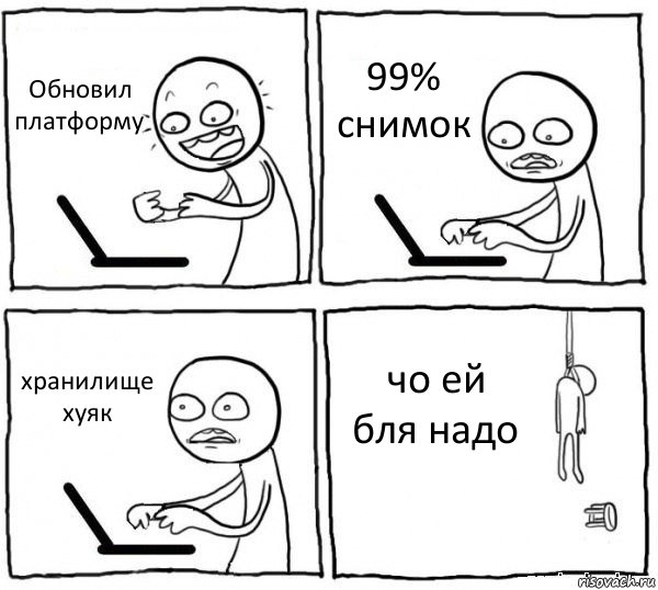 Обновил платформу 99% снимок хранилище хуяк чо ей бля надо, Комикс интернет убивает