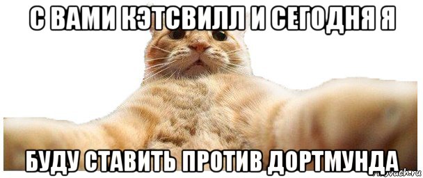 с вами кэтсвилл и сегодня я буду ставить против дортмунда, Мем   Кэтсвилл