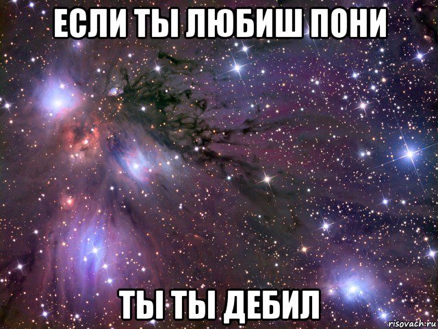 если ты любиш пони ты ты дебил, Мем Космос