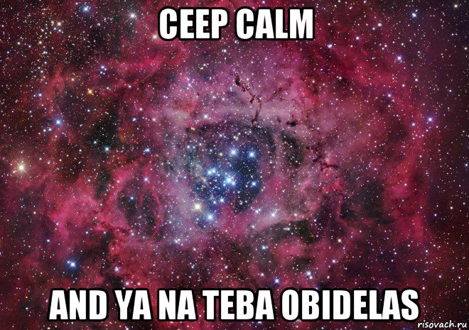 ceep calm and ya na teba obidelas, Мем Ты просто космос