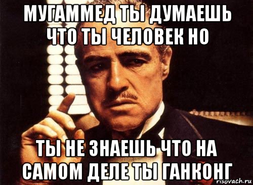 мугаммед ты думаешь что ты человек но ты не знаешь что на самом деле ты ганконг, Мем крестный отец