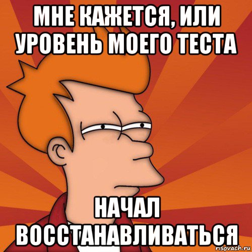 мне кажется, или уровень моего теста начал восстанавливаться, Мем Мне кажется или (Фрай Футурама)