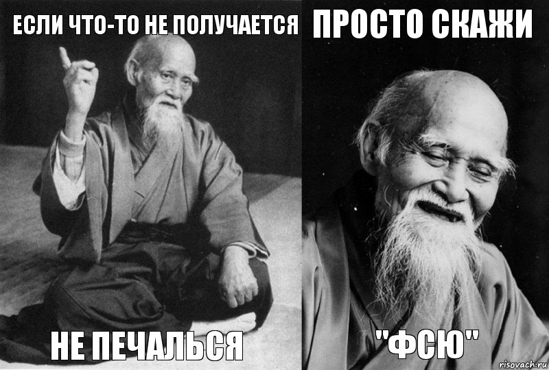 Если что-то не получается не печалься просто скажи "ФСЮ", Комикс Мудрец-монах (4 зоны)