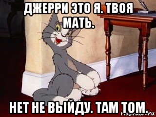 джерри это я. твоя мать. нет не выйду. там том., Мем Наглый том