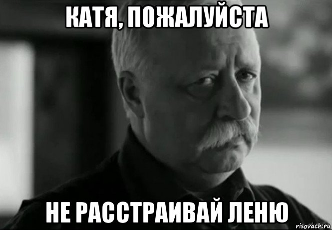 катя, пожалуйста не расстраивай леню, Мем Не расстраивай Леонида Аркадьевича
