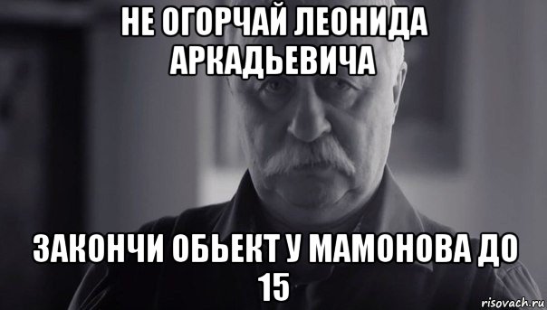 не огорчай леонида аркадьевича закончи обьект у мамонова до 15, Мем Не огорчай Леонида Аркадьевича