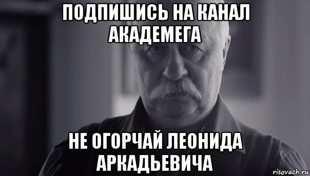 подпишись на канал академега не огорчай леонида аркадьевича, Мем Не огорчай Леонида Аркадьевича