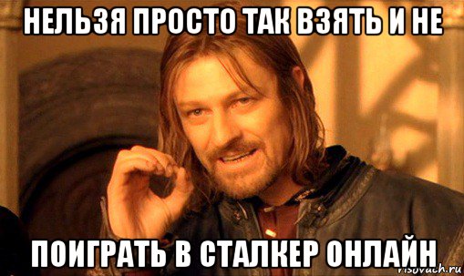 нельзя просто так взять и не поиграть в сталкер онлайн, Мем Нельзя просто так взять и (Боромир мем)