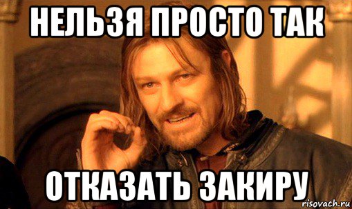 нельзя просто так отказать закиру, Мем Нельзя просто так взять и (Боромир мем)