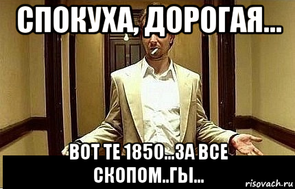 спокуха, дорогая... вот те 1850...за все скопом..гы..., Мем Ну чо