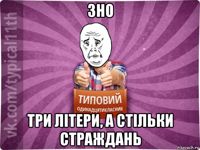 зно три літери, а стільки страждань