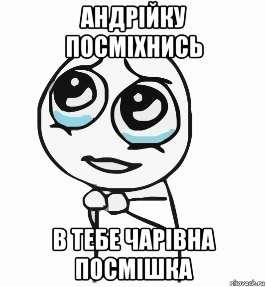 андрійку посміхнись в тебе чарівна посмішка, Мем  ну пожалуйста (please)