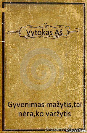 Vytokas Aš Gyvenimas mažytis,tai nėra,ko varžytis, Комикс обложка книги