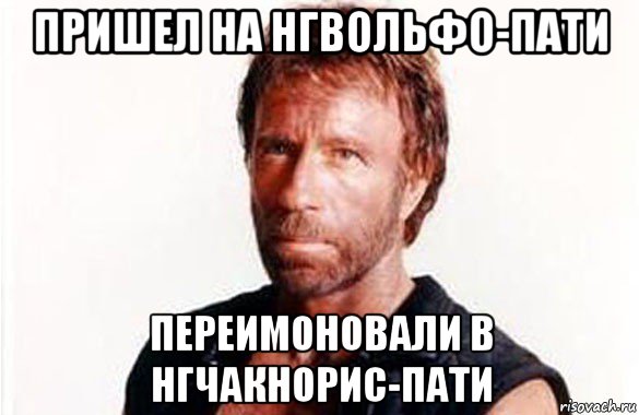 пришел на нгвольфо-пати переимоновали в нгчакнорис-пати, Мем олдскул