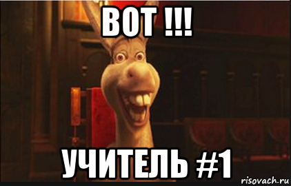 вот !!! учитель #1, Мем Осел из Шрека