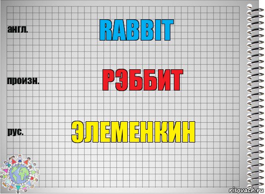 Rabbit рэббит Элеменкин, Комикс  Перевод с английского