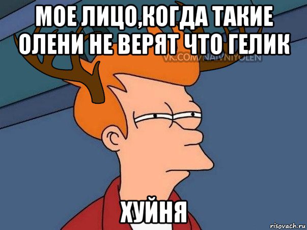 мое лицо,когда такие олени не верят что гелик хуйня, Мем  Подозрительный олень