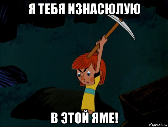 я тебя изнасюлую в этой яме!