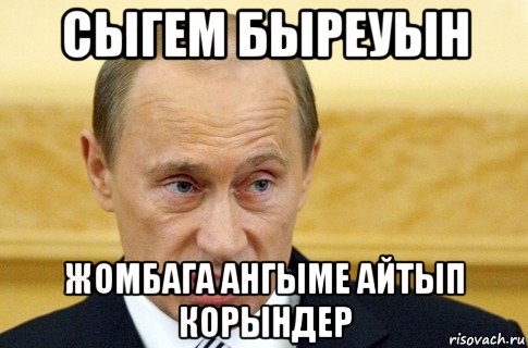 сыгем быреуын жомбага ангыме айтып корындер, Мем путин