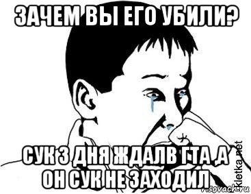 зачем вы его убили? сук 3 дня ждалв гта ,а он сук не заходил, Мем сашок