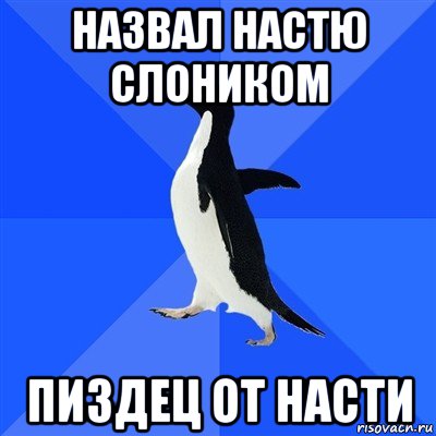 назвал настю слоником пиздец от насти, Мем  Социально-неуклюжий пингвин