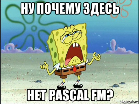 ну почему здесь нет pascal fm?, Мем Спанч Боб плачет