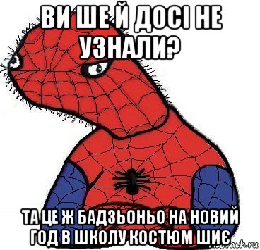 ви ше й досі не узнали? та це ж бадзьоньо на новий год в школу костюм шиє, Мем Спуди