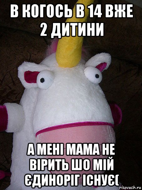 в когось в 14 вже 2 дитини а мені мама не вірить шо мій єдиноріг існує(, Мем Створюйте меминайкрутш будуть на