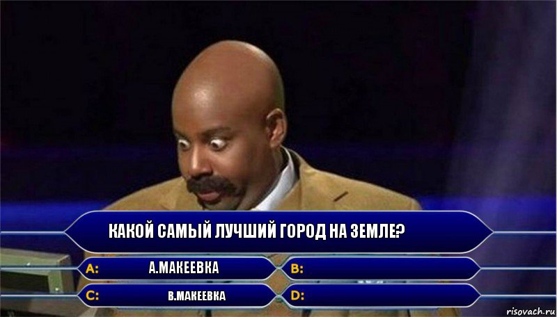 какой самый лучший город на Земле? A.Макеевка B.Макеевка  