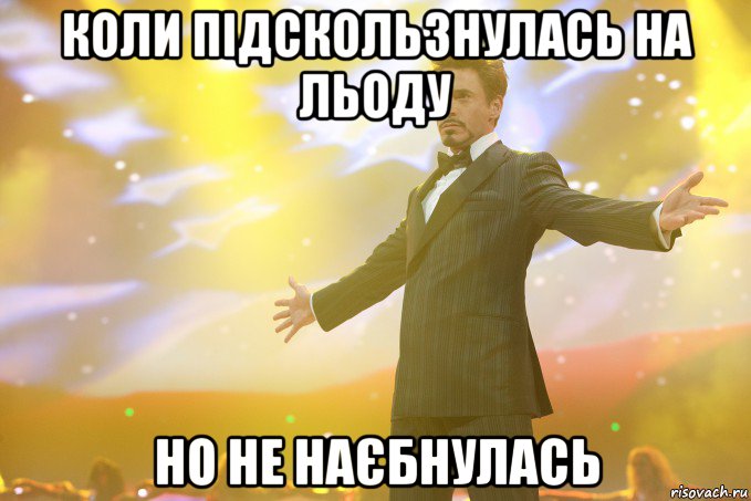 коли підскользнулась на льоду но не наєбнулась, Мем Тони Старк (Роберт Дауни младший)